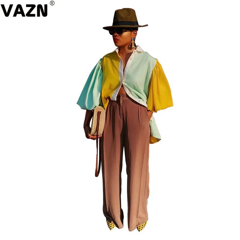 VAZN GYF18052 Новая модная уличная женская элегантная свободная тонкая футболка с принтом футболка с длинным рукавом Футболка для ночного клуба
