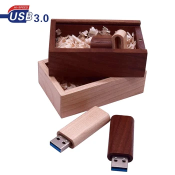 

USB 3.0 Custom LOGO Wooden Personal LOGO Pendrive 4GB 16GB 32GB 64GB Usb Flash Drive U Disk Memory Stick Wedding Gift pen drive