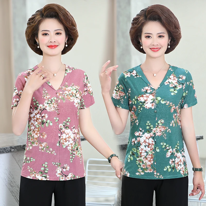 Женская футболка с V образным вырезом коротким рукавом|Футболки| |