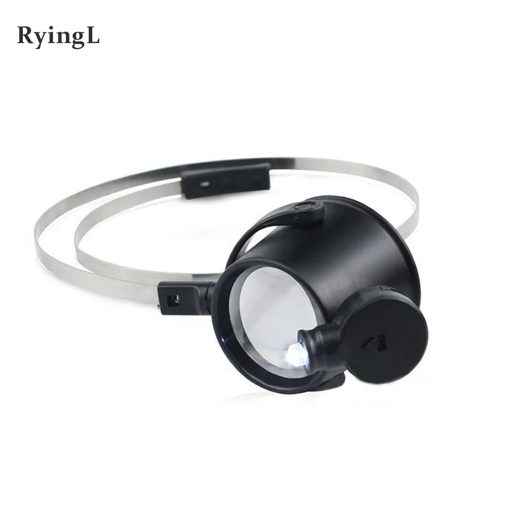 

LED Lighted 15X Eye-Loupe Hands-Free Head Band Magnifier Watchmakers