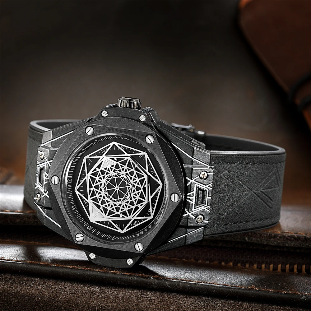 Relogio masculino новые мужские роскошные Брендовые спортивные часы с 3D дизайном, мужские военные часы с резиновым ремешком и большим циферблатом