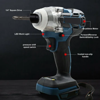 

18V 520Nm For Makita DTW285Z Cordless 1/2in Impact Wrench Driver Body No Battery Diffuse Lighting Safety