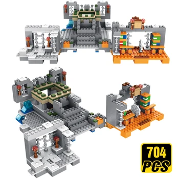 

My World Building Blocks Sets Designer The Skull Arena Raid Base Zombie Cave Adventure Bricks Toys for Children