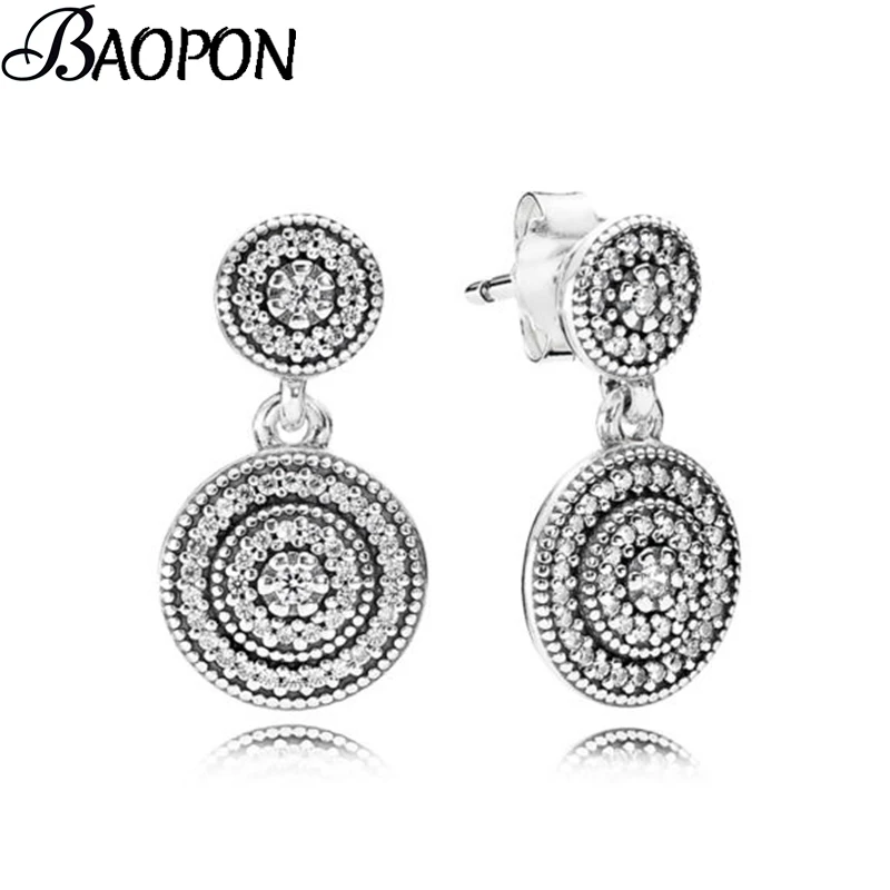 BAOPON, новинка, серебряные серьги-капли для женщин, Корея, Оригинальные круглые серьги, массивные ювелирные изделия, подарок, Прямая поставка - Окраска металла: Silver-Color
