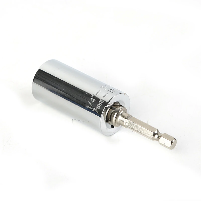 7-19mm Head Set Socket Sleeve Square Head Ratchet Wrench Ratchet Spanner Head Key Sleeve Socket Hand Tools Power Drill Kits (6)