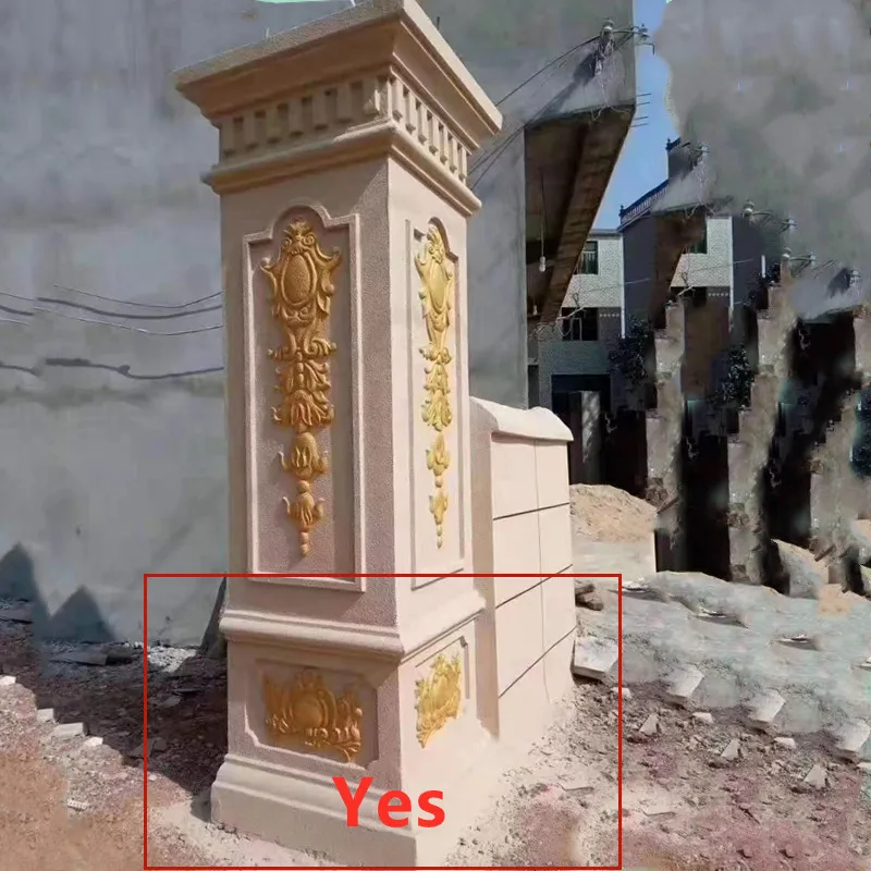 50cm/19.68in GRC GRG Plastic Diamond Peony Flower Design Classic Square Concrete Gypsum Roman Pillar Column Pedestal Seat Mold | Дом и сад