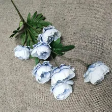  One Silk Peony Flower Branch 7 Heads Fake Peonies Long Stem Artificial Flowers for Wedding Party Centerpieces Floral Decoration 