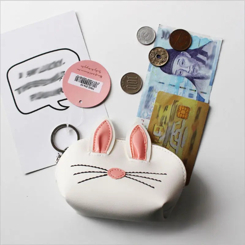 LKEEP, милые кошельки для монет, женские кошельки, кошелек для девушек, дамские, кавайные, Мультяшные, для детей, маленькие монеты, держатель для ключей, карты, сумки для денег - Цвет: White