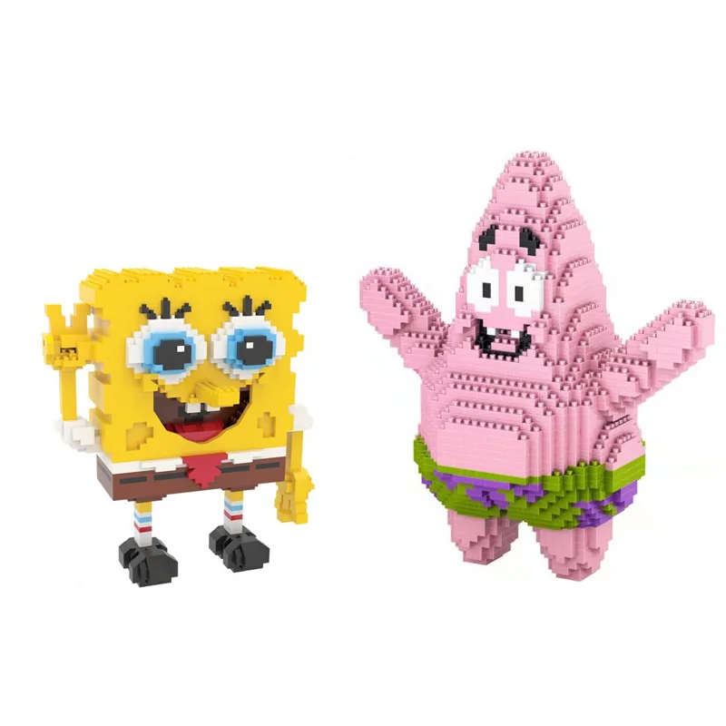 

Funny america cartoon image micro diamond building block Patrick Star SpongeBob nano bricks toys collection for kids gifts