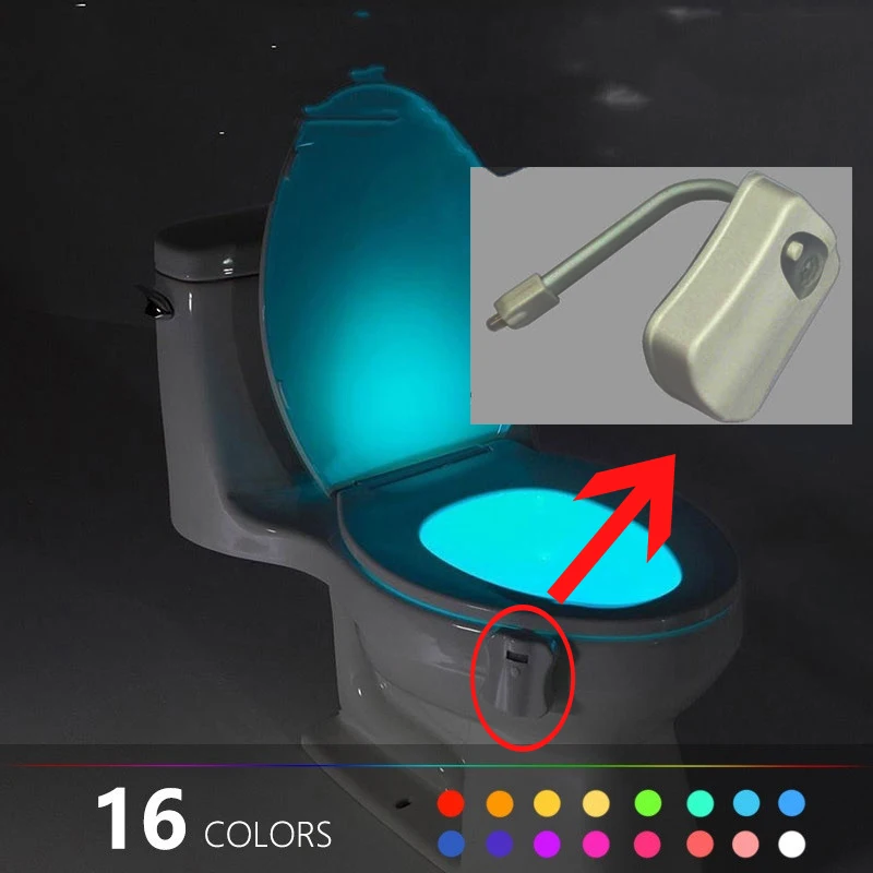 LED Body Sense Automatic Motion Sensor Night Lamp Toilet Bowl Bathroom Light UK 