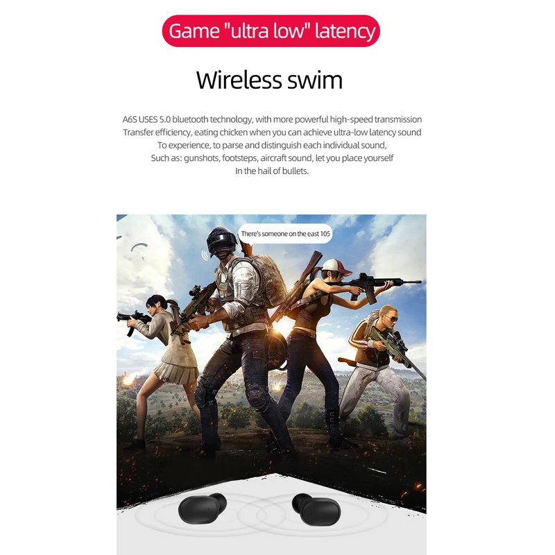 OTTWN новые Tws 5,0 Bluetooth наушники A6S мини беспроводные наушники-вкладыши 3D стерео наушники с микрофоном беспроводные наушники
