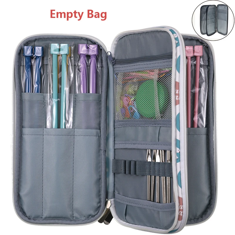 

KOKNIT Empty Crochet Hook Bag Storage Bag For Crochet Hook and Knitting Needles Scissors Ruler Accessory Knitting Kit Case