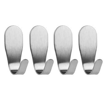 

New Strong Adhesive Hooks Stainless Steel Small Hanger Wall Mounted Kitchen Bathroom Rack,