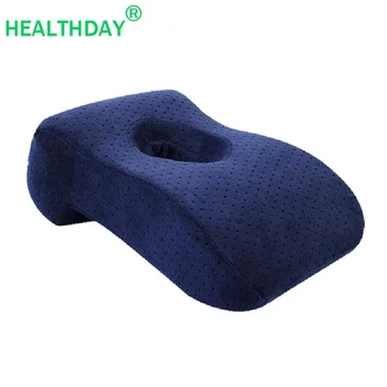 

1 Pack Nap Pillow Memory Foam Velvet Fabric with Hollowing Design Breathable Pillows Office Train Table Orthopedic Nap Pillow