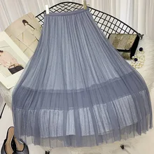 Длинная юбка для девочек 1306- новые зимние металлические юбки с перекрестной шнуровкой для женщин