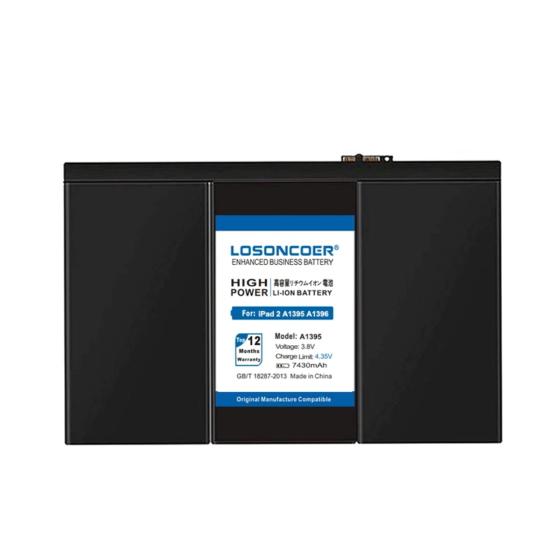 Аккумулятор LOSONCOER 7430 мАч A1395 для iPad 2 A1395 A1396 A1397 A1376 A1316+ Подарочные инструменты+ наклейки