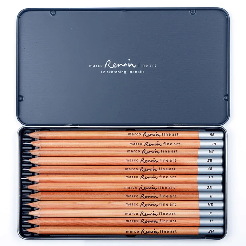 Марко 3000/3001 Профессиональные 12 карандашей для рисования, жестяная коробка, набор 12-градусных карандашей для рисования, товары для рукоделия - Цвет: 3000-12TN Profession