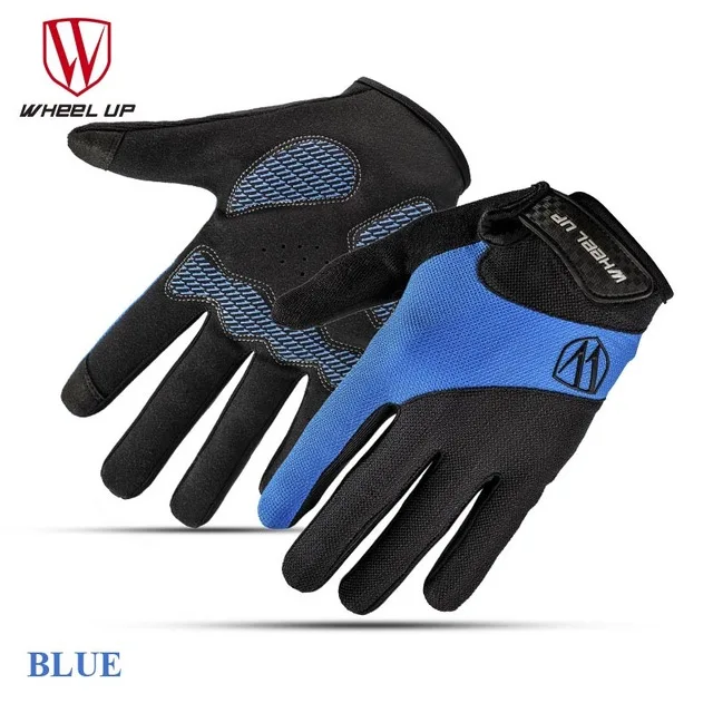 Black Blue Wheelup велосипедные перчатки для верховой езды амортизация скольжения Спорт на открытом воздухе Полный Палец Сенсорный экран Перчатки универсальные для верховой езды теплые перчатки - Цвет: Black Blue