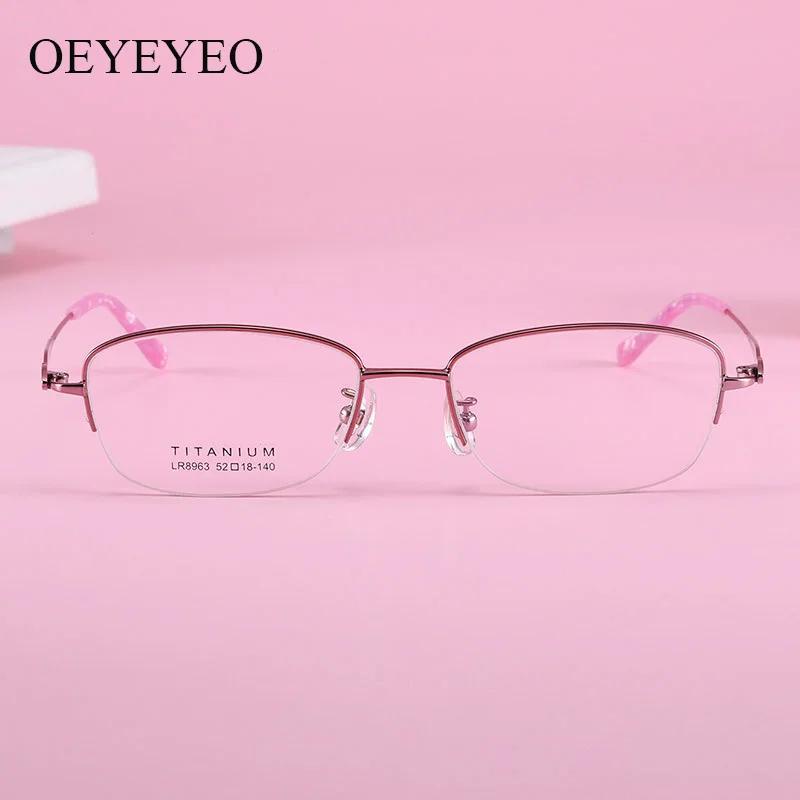 

Titanium Super Light Good Toughness Super Definition Flexible Glasses Women Half Rim Prescription Optical Frame