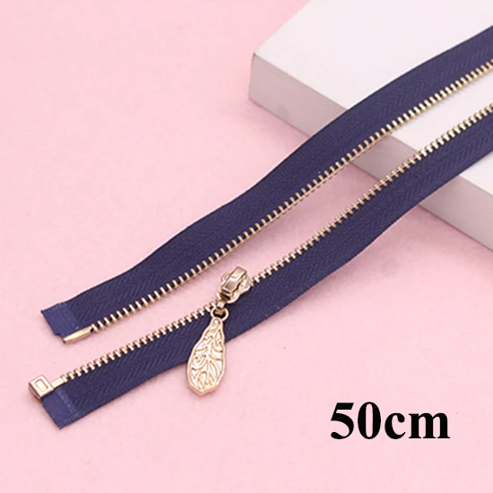 navyblue 50cm Meetee 3#2 шт 50-75 см металлическая бронзовая молния Open-end пуховик пальто сумка багаж DIY аксессуары для шитья ZA203 - Цвет: navyblue 50cm