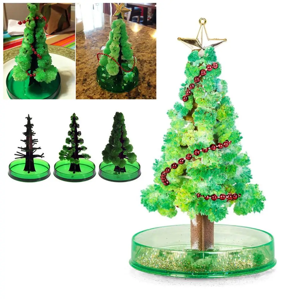 2019 11x7cm DIY Green Visual Magically Grow Paper Crystals Tree Magic  Growing Christmas Trees Wunderbaum Kids Toys For Children - AliExpress