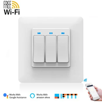 

WIFI Light Smart Switch Rocker Switch Smart LED Light Wall Switch Alexa Google Home Voice Control Touch Light Switch