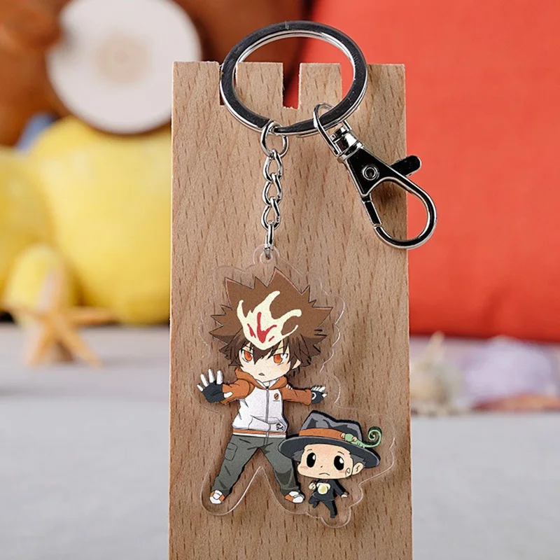 Аниме Hitman Reborn брелок мультяшная фигурка Tsunayoshi кёя Хибари Хаято двойные подвесные брелоки