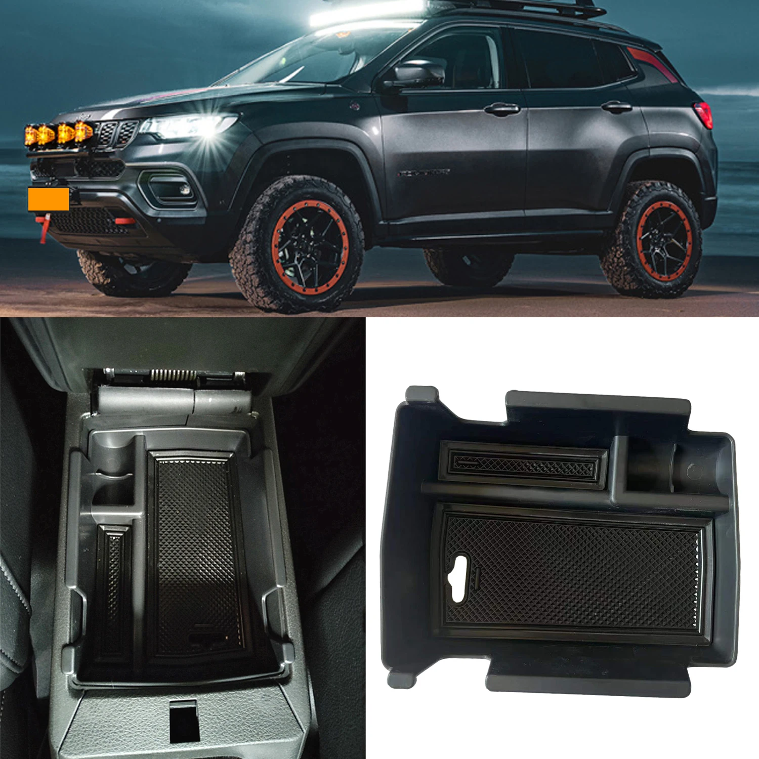 Organizador Central Jeep Wrangler JK 2011-2018 | Bandeja Armazenamento Passageiro - Prático E Sem Instalação