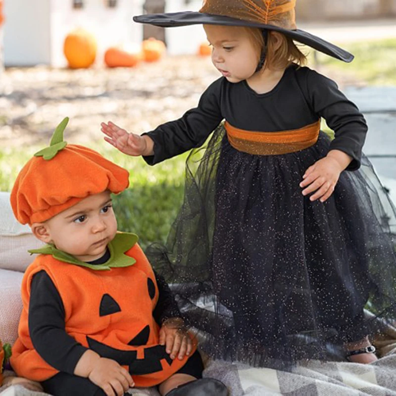 0-3T Halloween costume for kids Newborn Baby boy Girl Pumpkin Tops Outfit Party Fancy Dress Clothes Cute children Clothing