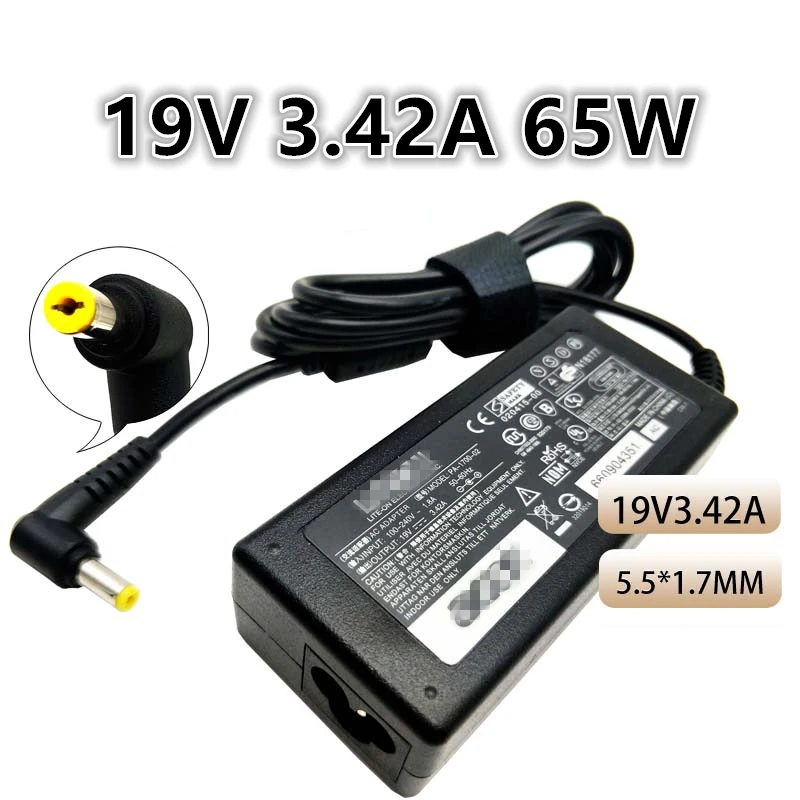 19V 3.42A 65 Вт Универсальный адаптор для портативного компьютера с переходом от Мощность адаптер Зарядное устройство для acer A11-065N1A ADP-65VH B/ADP-65 PA-1650 1700-02