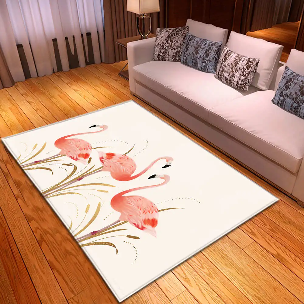 Modern Livingroom Anti-slip Area Rug Girls Room Decor Flannel Carpets Bedside Floor Baby Crawling Flamingo Mat Rugs Carpet - Цвет: No-1