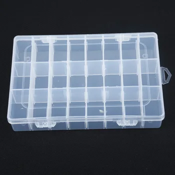 

10/15/24/36 Compartment Plastic Storage Box For Earrings Jewelry Rings Beads Adjustable Organizer Storage Box Case