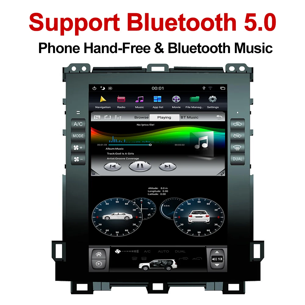 YAZH Android 8,1 OS 10," ips Автомагнитола для Toyota Land Cruiser Prado120 2002 2003 2004 2005 2006 2007 2008 2009