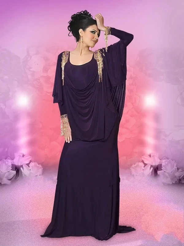 

Abendkleider 2018 Dubai Kaftan Arabic Muslim Long Evening Tassel Beaded Formal Gown robe de soiree mother of the bride dresses