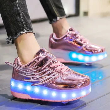 

Roller Skates Shoes Boys Girls Roller Sneakers Shoes With Wheels For Kids Adults 2019 Fashion Shoes Woman Zapatos De Mujer