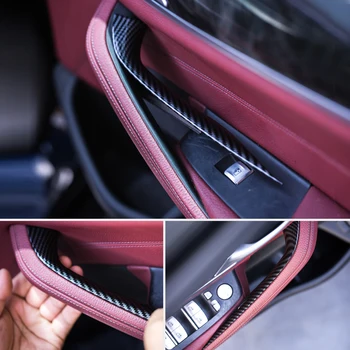 

LHD RHD Black Car Styling Interior Door Panel Handle Inner Pull Protective Cover Trim For BMW NEW 5-series G30 G38 2018 2019