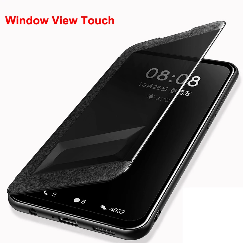 Чехол из искусственной кожи с окошком для Huawei P40 Honor 30 9A 20 Pro 20S V30 Nova 5T 4e 30i 20i 10i Lite 9X Y7