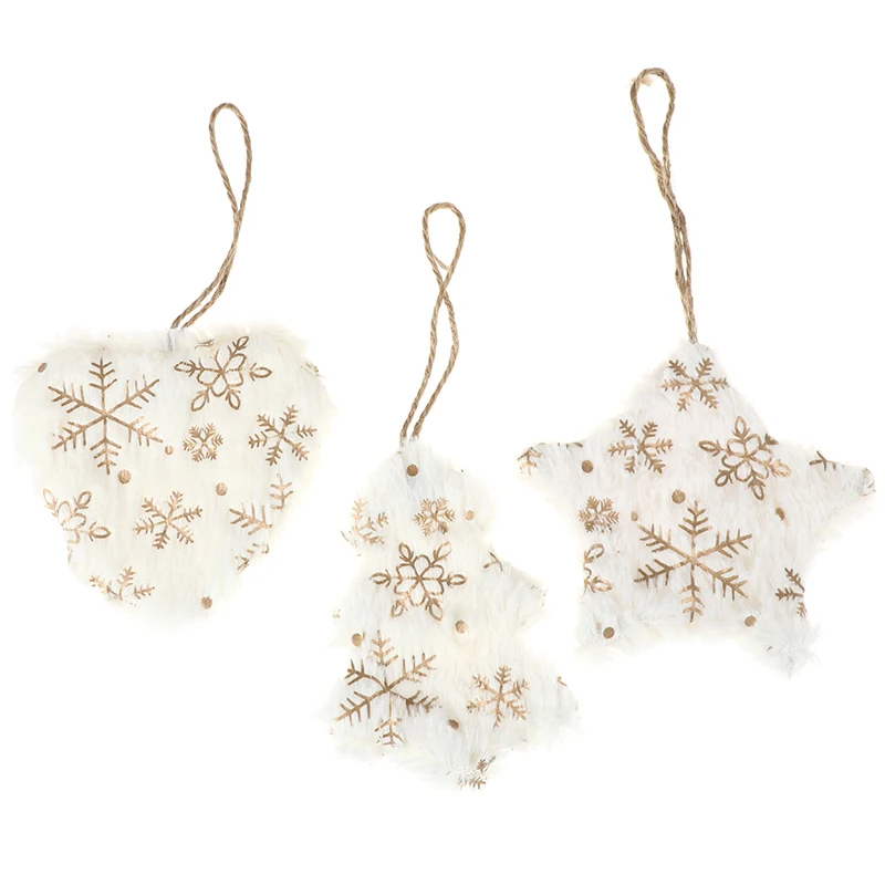 

1PC Cute White&Gold Heart&Star&Tree Christmas tree Pendant Ornaments For Home Christmas Party Decoration Supplies Kids Gift