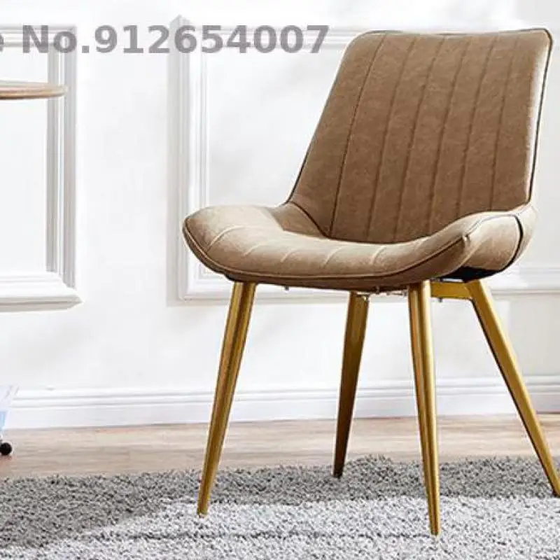 Nordic Leisure Designer Office Chair Creative Iron Art Simple Nail Shop Modern Soft Sofa Dining Backrest Stool | Мебель