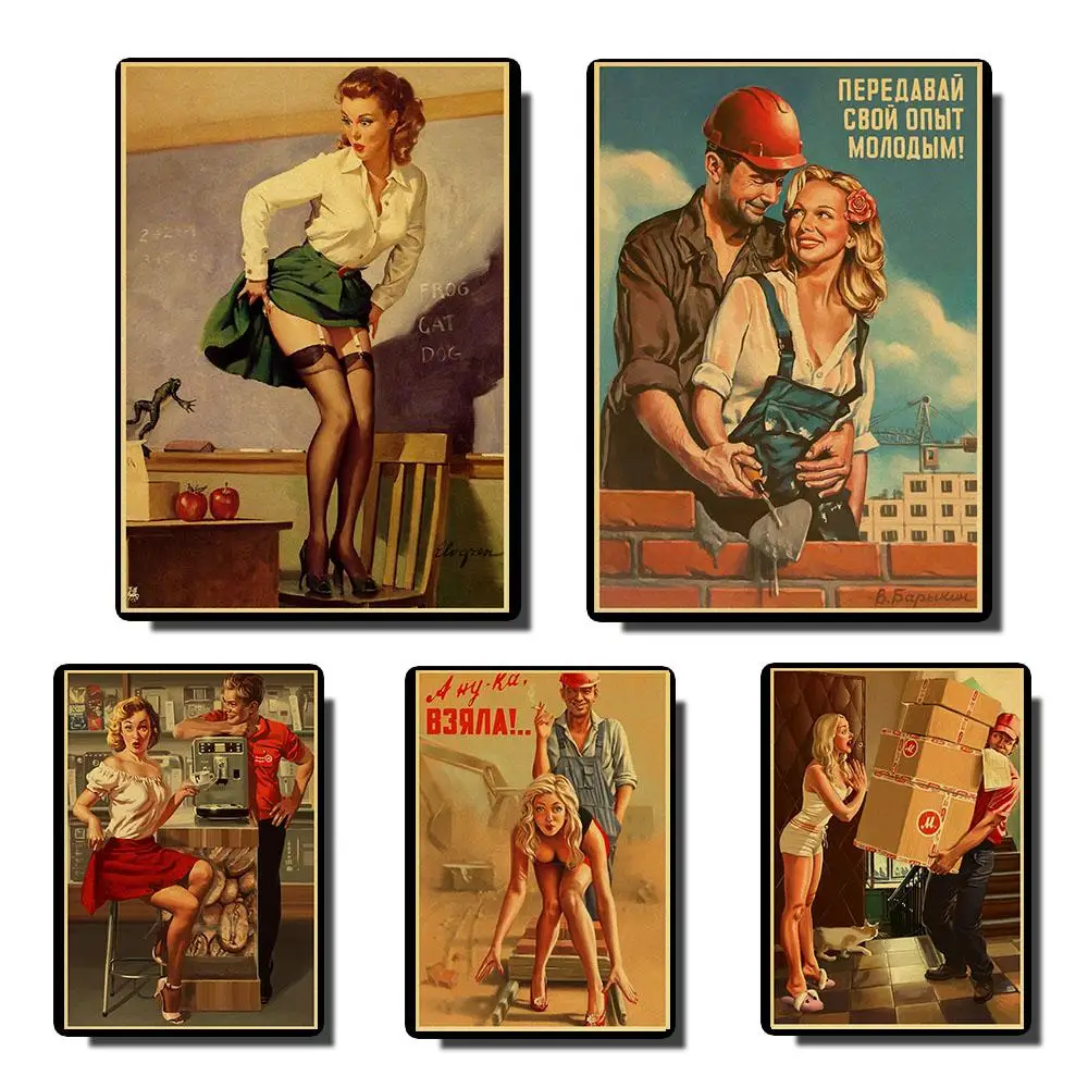pin up girl vintage posters Prints Wall Painting high Quality Decor Poster Wall Painting Home Decoration Dormitory decoration