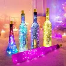 Wine Bottle Lights with Cork Copper Wire Battery Powered led Garland Colorful Fairy Lights String for Party Wedding Decoration