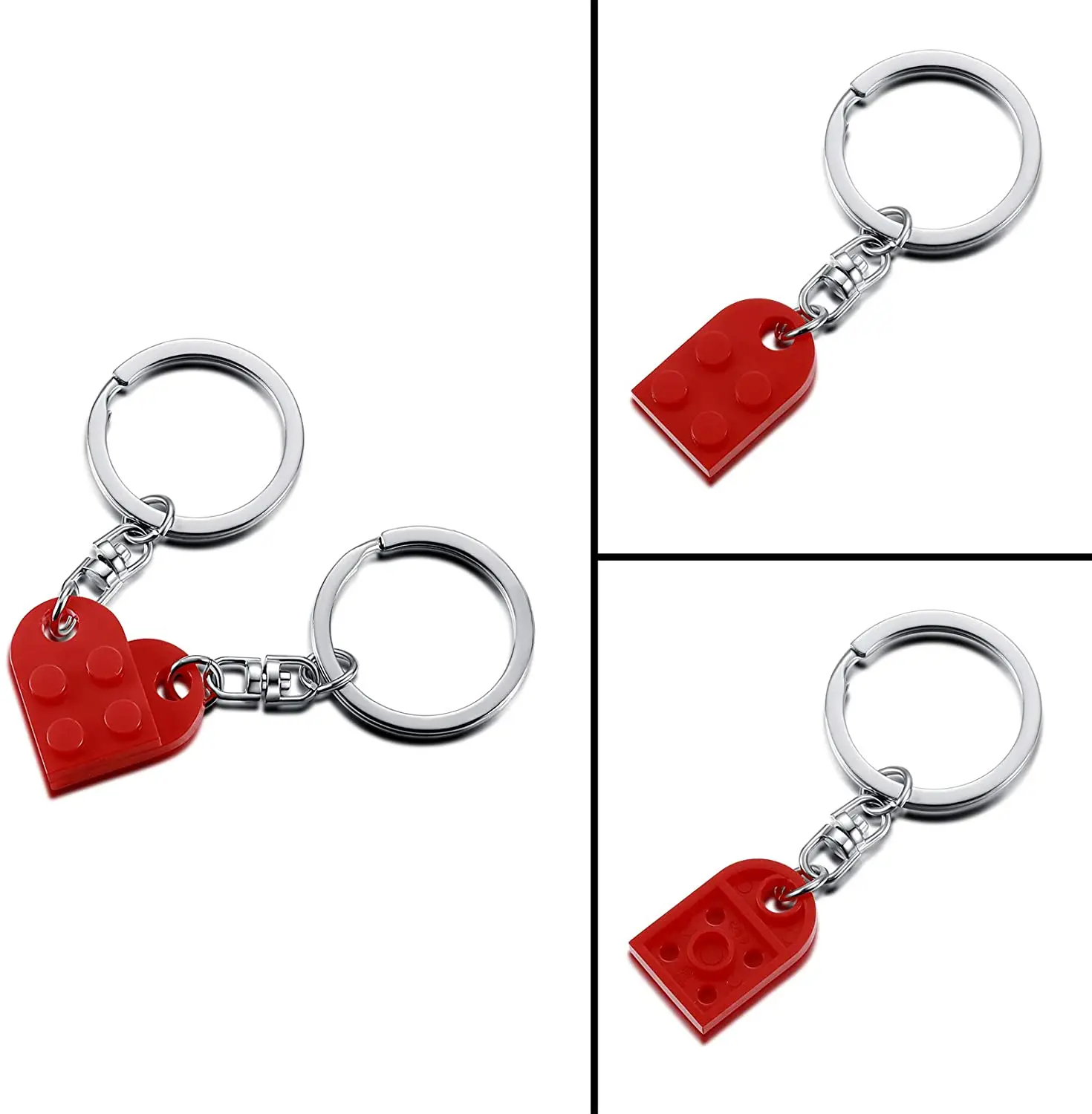 Кирпичный брелок для пар дружба 2 шт. подходящее сердце красочный набор брелоков