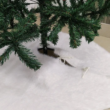 

100cm White Long Plush Xmas Tree Skirt Soft Snow Base Floor Rug Christmas Decoration Holiday Skirts for Home Party Supplies