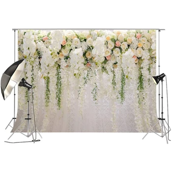 

2.1m*1.5m Wedding Decor Photography Background Roses Flower Wall Backdrops Photo Props