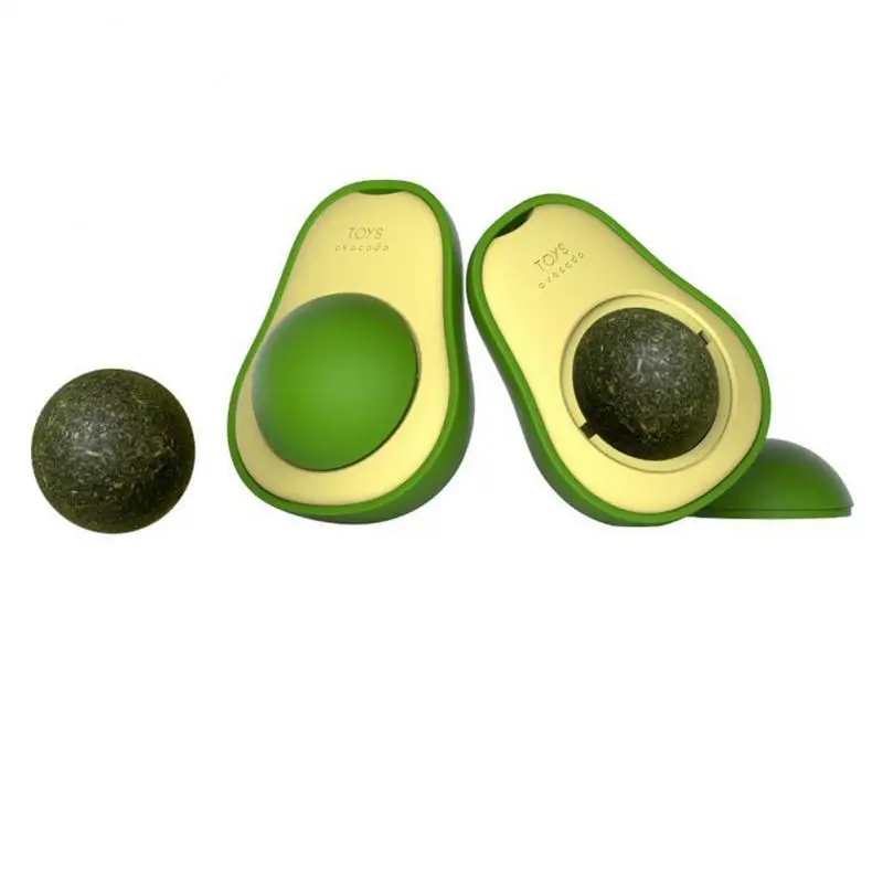 Avocado Catnip Wall Ball Cat Toys Catnip Edible Licking Balls Clean Teeth Promote Digestion Rotatable Cat Toy Ball Pet Supplies 