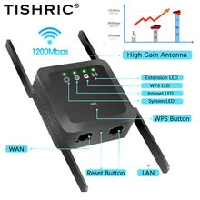 Repetidor wi-fi de longa distância 1200mbps gigabit roteador wi-fi extensor sinal impulsionador roteador wi-fi 5 ghz wi-fi roteador 5g wi fi amplificador
