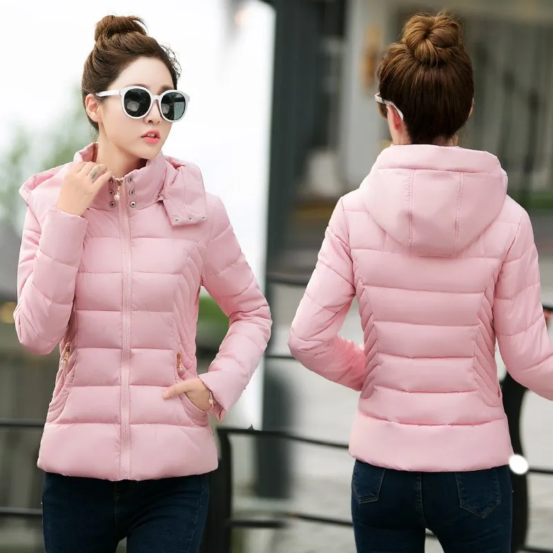 

Autumn Waist Hugging Cotton Coat Women's Short Coat 2018 New Style Fashion Korean-style Autumn & Winter Cute Adorable Sweet Vers