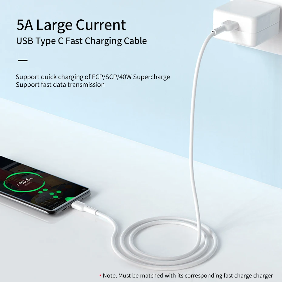 HOCO кабель для быстрой зарядки USB C type C 5A для huawei Lite Pro usb зарядный кабель для huawei P20 P30 pro