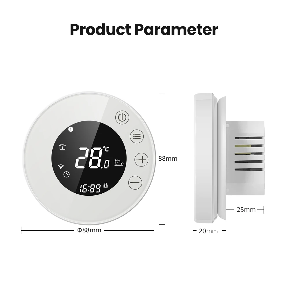 AVATTO-Smart WiFi Thermostat Temperature Controller, aquecimento elétrico