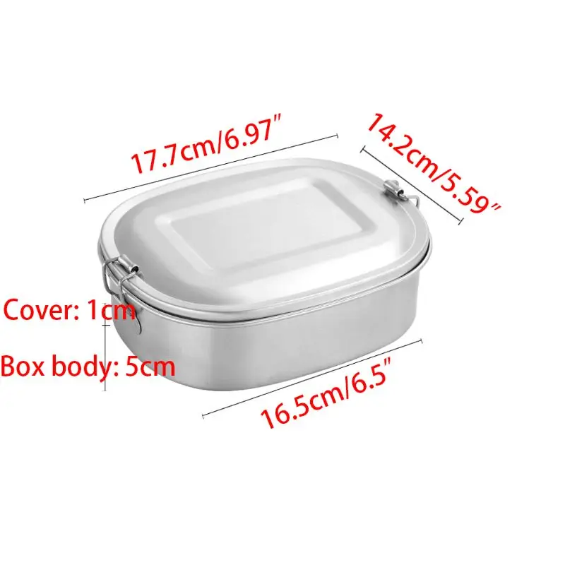 2 шт 304 нержавеющая сталь квадратная коробка для обеда Bento контейнер для еды для пикника герметичная Новинка